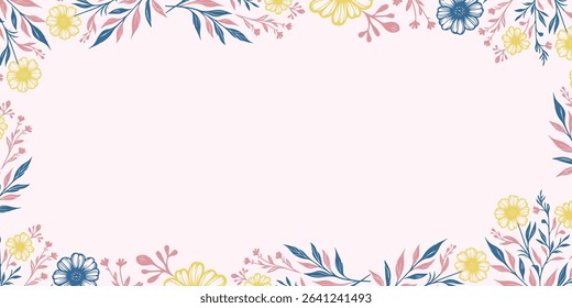 vintage inspired abstract floral wallpaper for poster.scrapbook background with soft flower and leaf elements.nature wall art for wedding template

