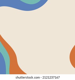 vintage inspired retro square background illustration with organic irregular shape frame