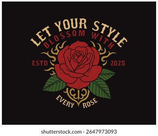 Vintage inspirado Rose Design Deixe seu estilo florescer com cada rosa desde 2025