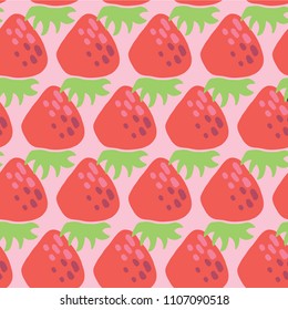 Vintage inspired strawberries seamless vector pattern on a pink background. Perfect for all kinds of fabric projects, packaging and invitations.