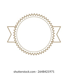 Rótulo circular vetor inspirado vintage com borda dupla recortada, apresentando design limpo para embalagem de produto clássico e elementos de marca