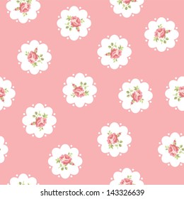 Vintage inspired vector seamless floral pattern