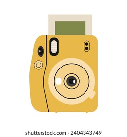 Vintage instant camera device. Photography camera. Vector illustration.