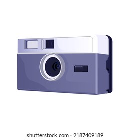 Vintage Instant Photo camera in flat style isolated on white background. Can be used for web banner, website, social media, app, flyer and stickers