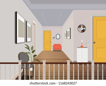 Vintage interior of the hallway. Design of modern room.