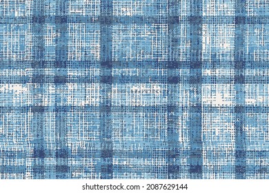 Vintage schneidet gestreiften Hintergrund ab. Abstraktes blaues, kariertes Texturmuster.