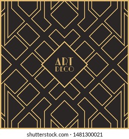 Vintage invitation in Art Deco. Retro style frame and label design.
