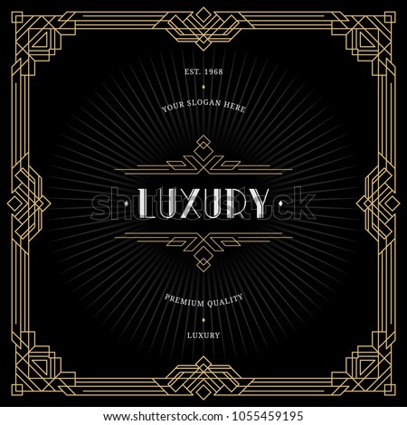 vintage invitation art deco retro style のベクター画像素材