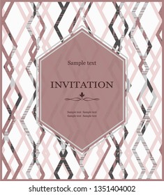 vintage invitation card with abstract pattern