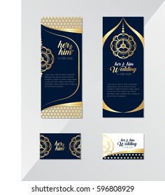 Vintage invitation card in asian pattern