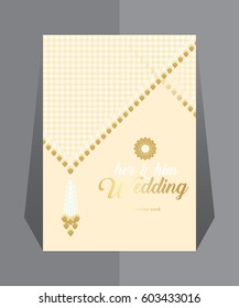 Vintage invitation card in asian pattern