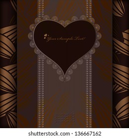Vintage invitation card or background. Vector art.