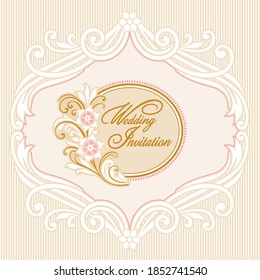 Vintage invitation card. Elegant and classic vector elements great for decoration.