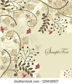 vintage invitation card with floral background and place for text
