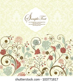 vintage invitation card with floral background and place for text