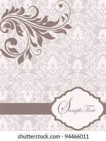 vintage invitation card with floral elements