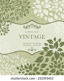 vintage invitation card with floral pattern 