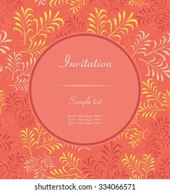  vintage invitation card with floral pattern

