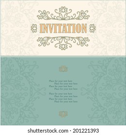 Vintage invitation card with lace ornament.