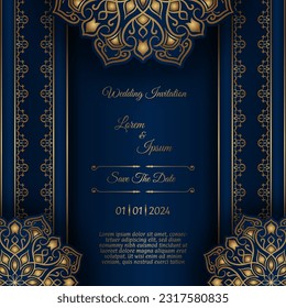 vintage invitation card, with mandala ornament
