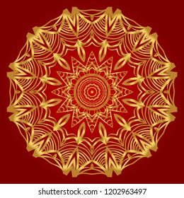 Vintage Invitation card with Mandala pattern. decorative elements. vector illustration. Anti-stress therapy pattern