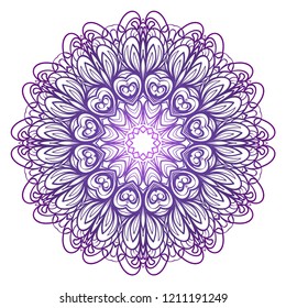Vintage Invitation card with Mandala pattern. decorative elements. vector illustration. Anti-stress therapy pattern