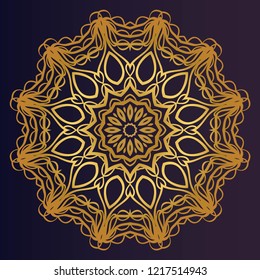 Vintage Invitation card with Mandala pattern. decorative elements. vector illustration. Anti-stress therapy pattern