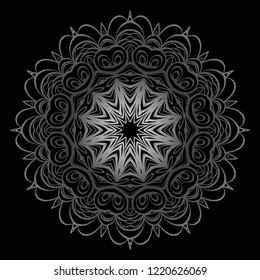 Vintage Invitation card with Mandala pattern. decorative elements. vector illustration. Anti-stress therapy pattern