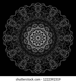 Vintage Invitation card with Mandala pattern. decorative elements. vector illustration. Anti-stress therapy pattern