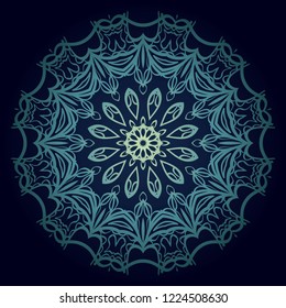 Vintage Invitation card with Mandala pattern. decorative elements. vector illustration. Anti-stress therapy pattern