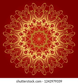 Vintage Invitation card with Mandala pattern. decorative elements. vector illustration. Anti-stress therapy pattern