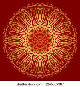 Vintage Invitation card with Mandala pattern. decorative elements. vector illustration. Anti-stress therapy pattern