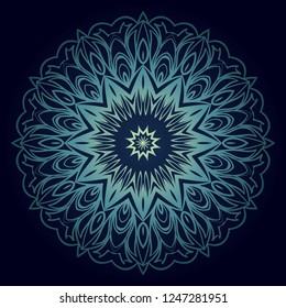 Vintage Invitation card with Mandala pattern. decorative elements. vector illustration. Anti-stress therapy pattern