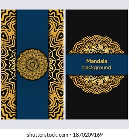 Vintage Invitation card with Mandala pattern. Beautiful Ornament. Vector illustration.