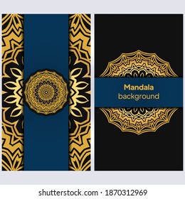 Tarjeta de invitación de época con patrón de Mandala. Hermoso Ornamento. Ilustración vectorial.