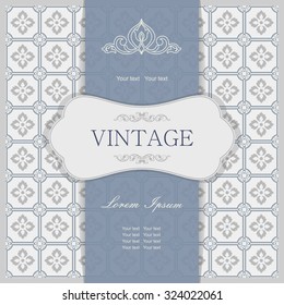 Vintage invitation card with Moroccan pattern