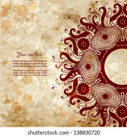 Vintage invitation card on grunge background with place for your text