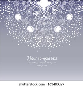 Vintage invitation card on grunge background. Christmas postcard