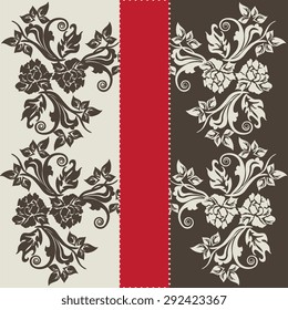Vintage invitation card with ornate elegant floral design