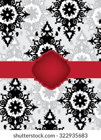 Vintage invitation card with ornate elegant abstract floral design