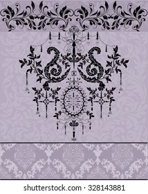 Vintage invitation card with ornate elegant abstract design. Vector illustration.