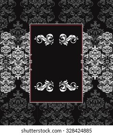 Vintage invitation card with ornate elegant abstract floral design. Vector illustration.
