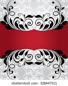 Vintage invitation card with ornate elegant abstract floral design. Vector illustration.