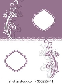Vintage invitation card with ornate elegant retro abstract floral design. Vector illustration.