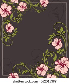Vintage invitation card with ornate elegant retro abstract floral design. Vector illustration.
