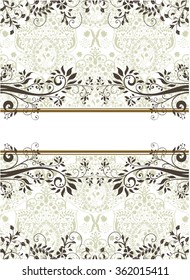 Vintage invitation card with ornate elegant retro abstract floral design. Vector illustration.

