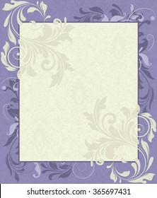 Vintage invitation card with ornate elegant retro abstract floral design. Vector illustration.
