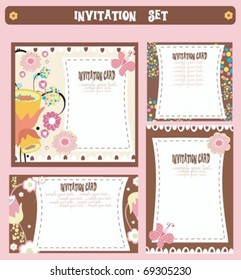 Vintage invitation card set