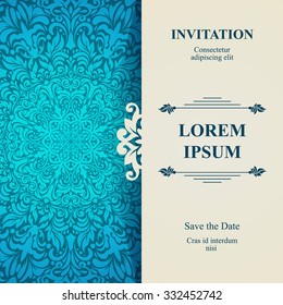 Vintage invitation card template.