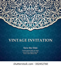 Vintage invitation card template.